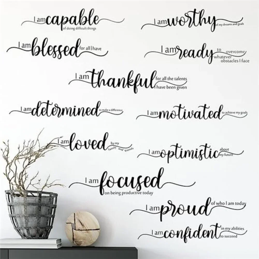 Motivational Wall Stickers Inspirational Quote Vinyl Decals Positive Home Office